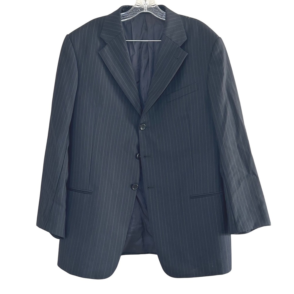 ARMANI COLLEZIONI Men's Classic Pinstripe Wool Suit Blazer Jacket event formal